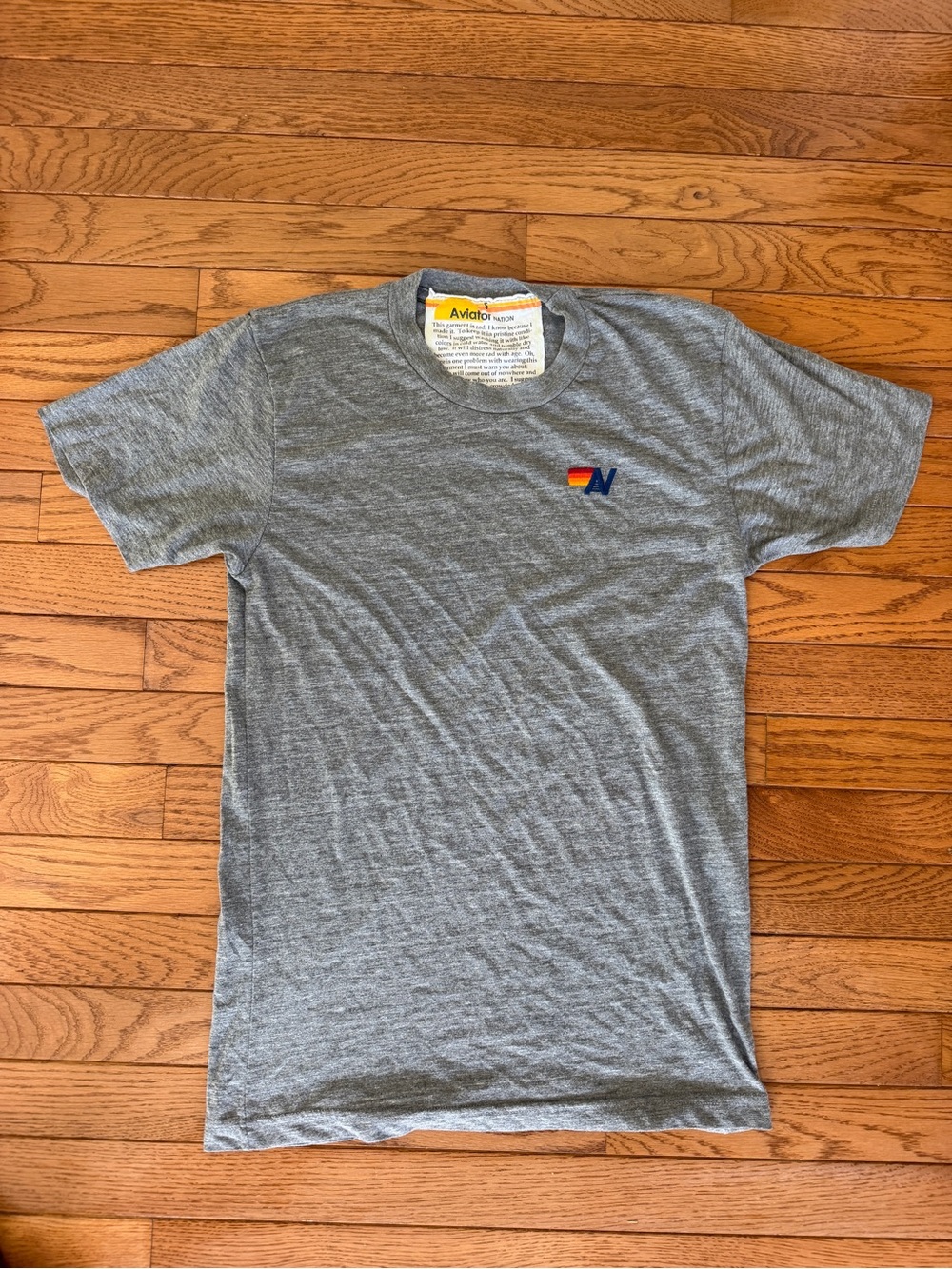 Aviator Nation Gray Short Sleeve Tee with Small Logo
